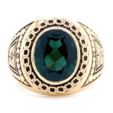 Estate Synthetic Emerald Floral Ring