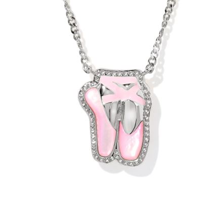 Ballet Silver Blush MOP Short Pendant Necklace by Kendra Scott