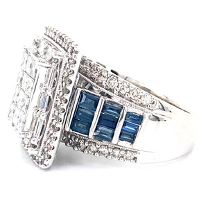 Estate Sapphire & Diamond Invisible Set Ring