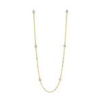 14K Yellow Gold 1.00cttw Diamond Station Necklace