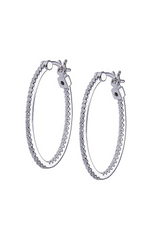 Sterling Silver Cubic Zirconia Hoop Earrings by ELLE