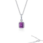 SS/PT 0.91cttw Simulated Diamond & Simulated Alexandrite Pendant Necklace