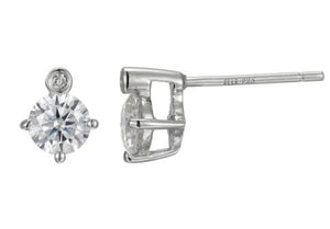 Sterling Silver Genuine Moissanite Birthstone Earrings by ELLE