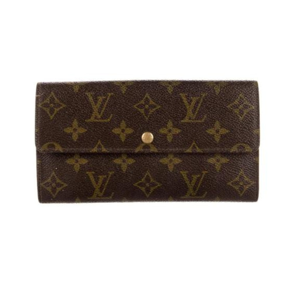 PREOWNED Louis Vuitton Monogram Pochette Porte Monecredit Brown Wallet