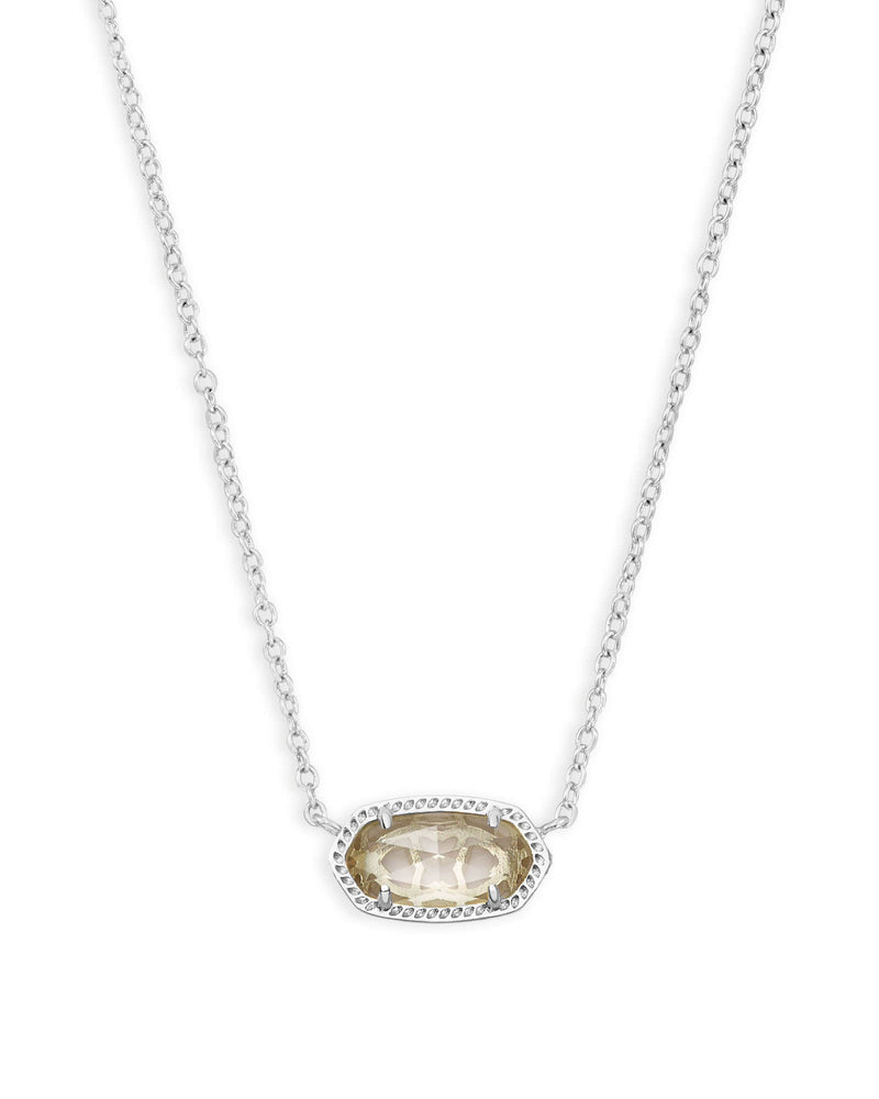 Elisa Silver Plated Pendant Necklace In Clear Crystal by Kendra Scott