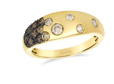 14K Honey Gold 0.67cttw Chocolate Ombre Diamond Ring by LeVian