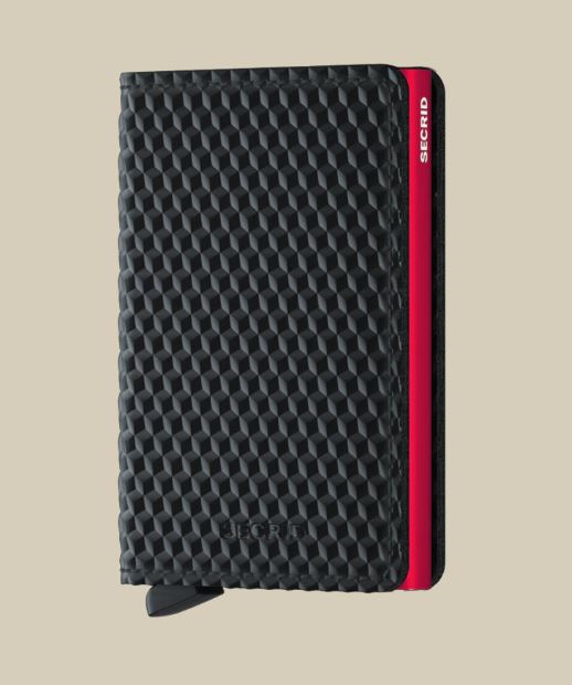 Cubic Black & Red Slimwallet by Secrid