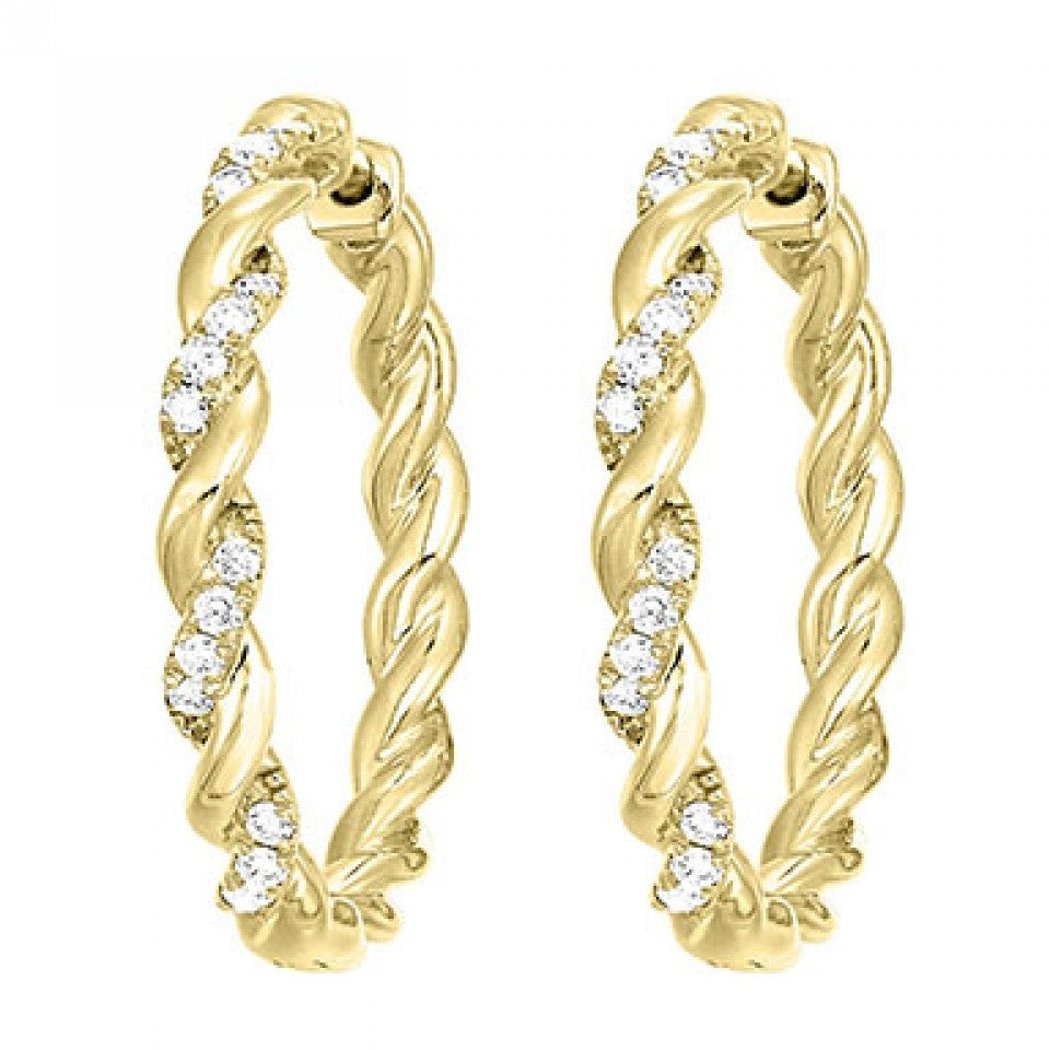 Diamond Twist Hoop Earrings