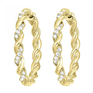 Diamond Twist Hoop Earrings