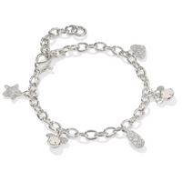 Mickey Minnie Silver Iridescent White Charm Bracelet by Kendra Scott