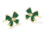 Blair Gold Plated Emerald Drusy Bow Small Stud Earrings by Kendra Scott