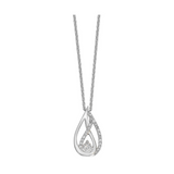 Sterling Silver 0.10cttw Diamond Pendant Necklace