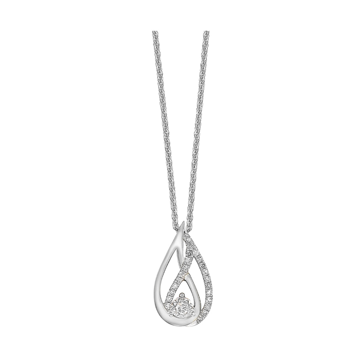 Sterling Silver 0.10cttw Diamond Pendant Necklace