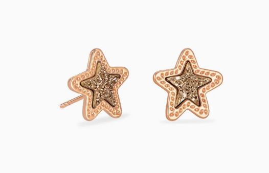 Jae Rose Gold Plated Star Earring Rose Drusy by Kendra Scott