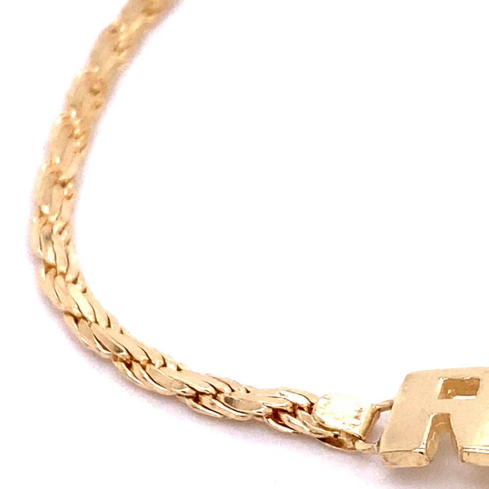 Estate 14K Yellow Gold "RICH" Bracelet