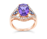 14K Strawberry Gold 2.60ct Grape Amethyst & 0.69cttw Nude & Choc Diamond Ring by LeVian