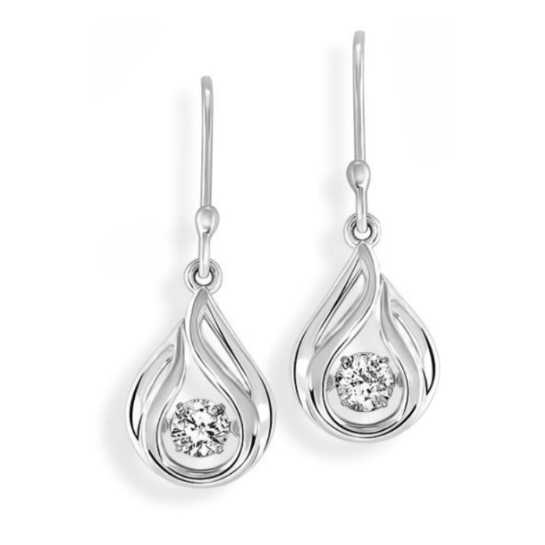 Sterling Silver Rhythm of Love Dangle Earrings