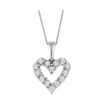 Sterling Silver 0.10cttw Diamond Heart Necklace