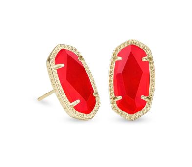 Ellie Gold Plated Earrings in Red Illusion by Kendra Scott