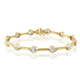14K Yellow Gold 3.68cttw SI G-H Pear Cut Diamond Bracelet by Jewels By Jacob