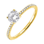 14K Yellow Gold 0.13cttw H-I SI Diamond Semi Mount Ring