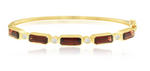 14K Yellow Gold 8.00cttw Garnet & 0.16cttw Diamond Bangle Bracelet