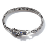 Naga Heritage Silver X-Small Bracelet 5mm with Blue Sapphire Sz M by John Hardy