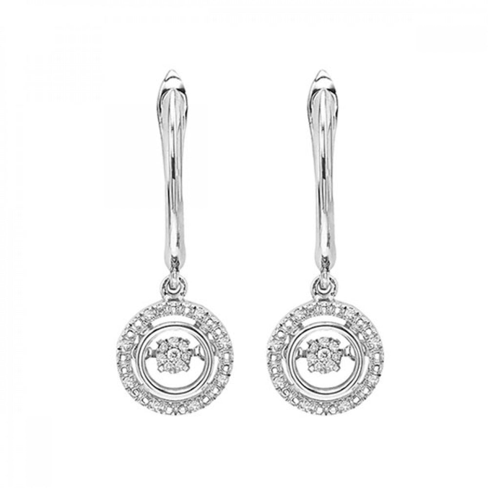 Sterling Silver and Diamond Earrings