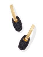 Bailey Gold Plated Black Crystal Pave Huggie Earrings by Kendra Scott