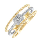 10K White & Yellow Gold 0.2cttw Diamond Ring