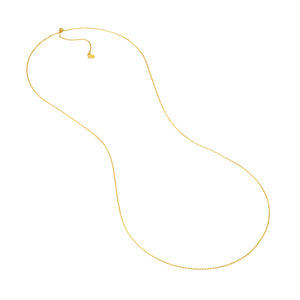 14K Yellow Gold 1.1mm D/C Cable Chain with Slider Bead 26"