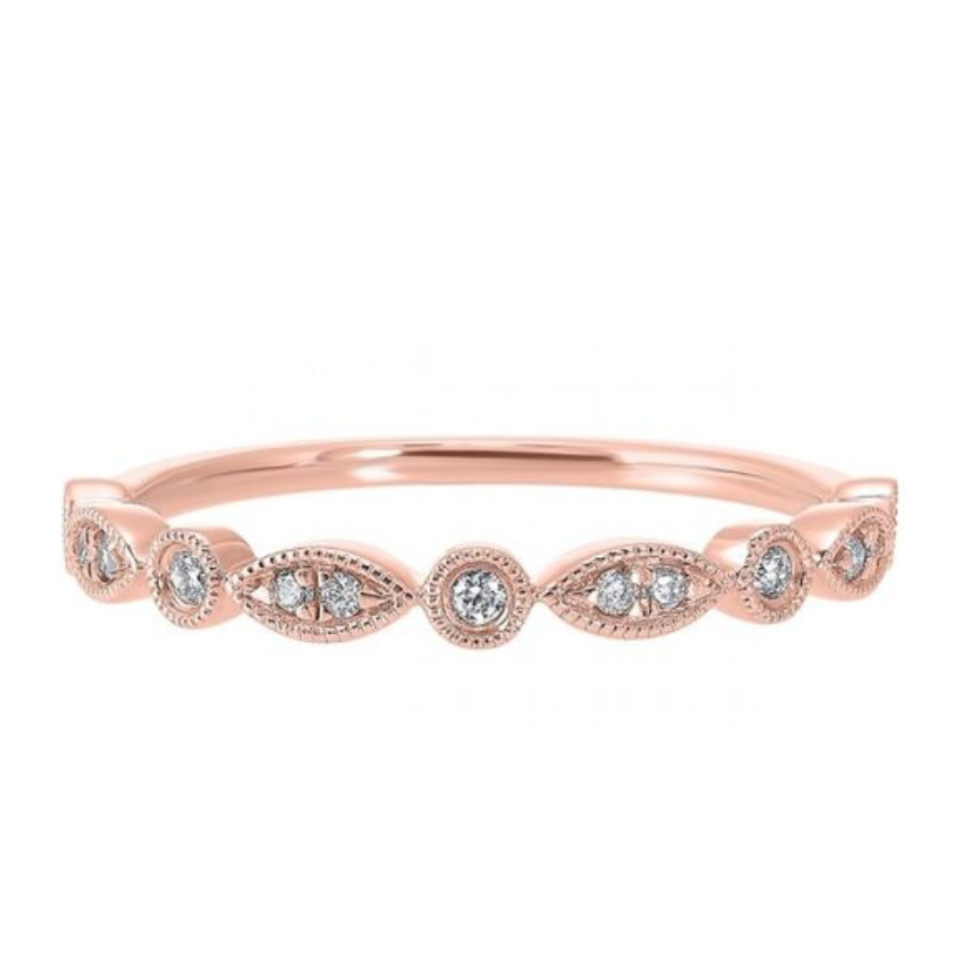 14K Rose Gold 0.10cttw Diamond Stackable Ring