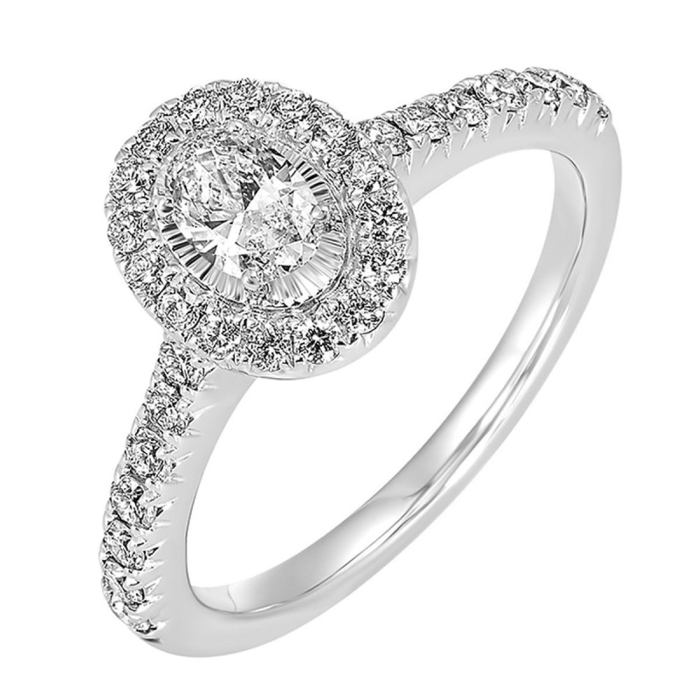 Dainty Oval Diamond Engagement Ring