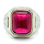 Estate Synthetic Ruby Ring