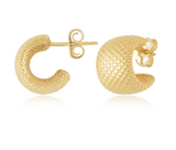 14K Yellow Gold 11mm Faceted Band Hoops