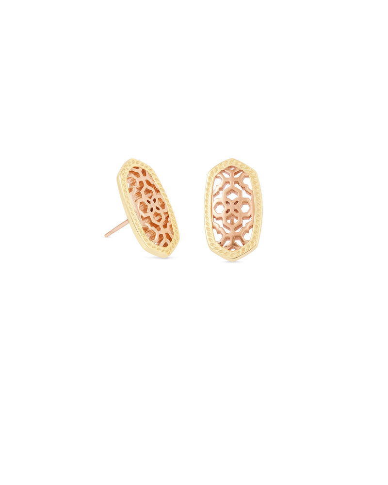 Ellie Rose Gold & Gold Plated Filigree Earrings by Kendra Scott
