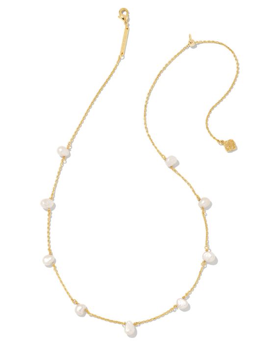 Leighton Gold Plated Necklaces with White Pearls by Kendra Scott