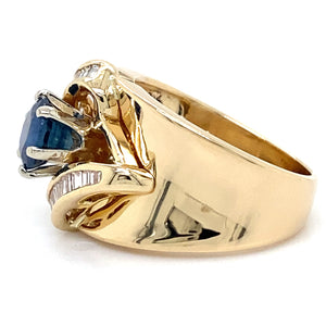 Estate Blue Sapphire Saddle Ring