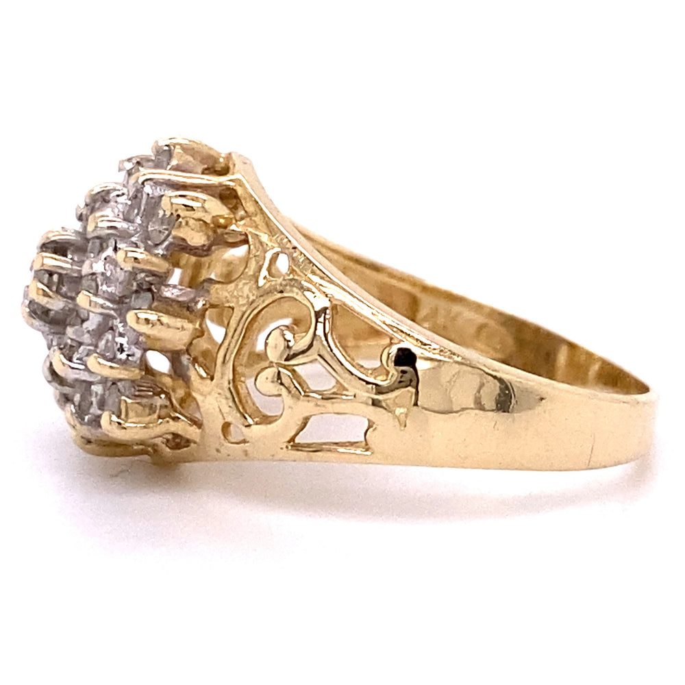 Estate Cluster Filigree Ring