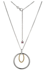 Circadia Sterling Silver & Yellow Gold Plated Circle Drop Pendant by ELLE