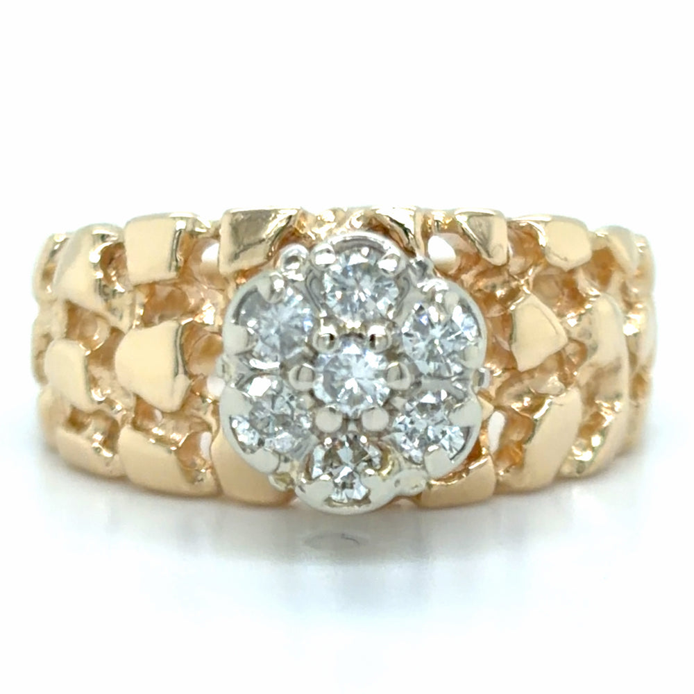 Estate Diamond Cluster Nugget Ring