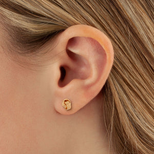 14K Yellow Gold, Interlocking Coil Stud Earrings