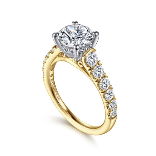 14K White & Yellow Gold Diamond Semi-Mount Engagement Ring by Gabriel