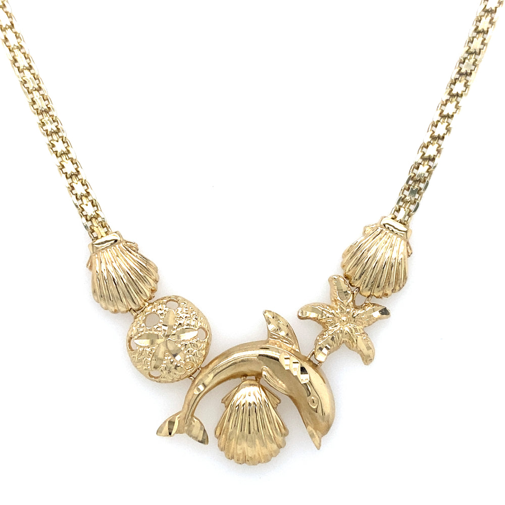Estate Dolphin with Sea Shells Necklace