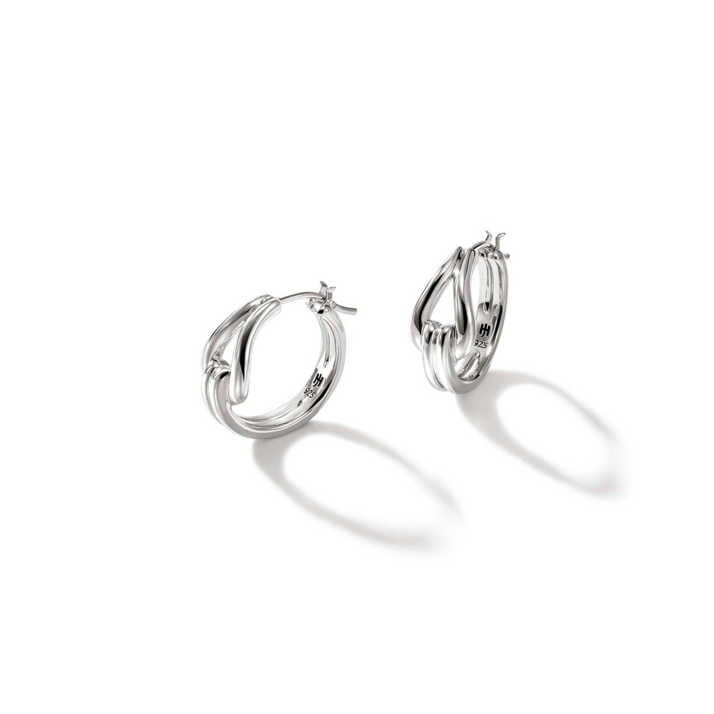 Surf Sterling Silver Small Hoop Earrings by John Hardy
