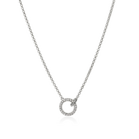 JH Essentials Silver Diamond Pave Interlinking Necklace by John Hardy