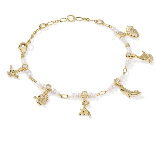 Disney Princess Gold Plated White Mix Charm Bracelet by Kendra Scott