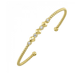 14K Yellow Gold & 0.20cttw Diamond Flexible Bangle