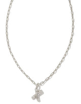 Crystal Letter X Silver White CZ Short Pendant Necklace by Kendra Scott