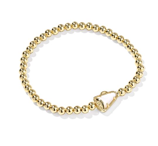 Cheer Gold Plated White MOP Stretch Bracelet by Kendra Scott